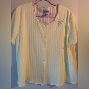 Vintage Jenny Buchanan Embroidered Seahorse PJ Set Women's XL Cottage Coastal